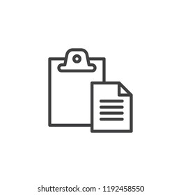 Clipboard paste outline icon. linear style sign for mobile concept and web design. utilities simple line vector icon. Symbol, logo illustration. Pixel perfect vector graphics