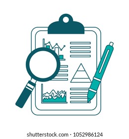 clipboard pen analysis graph statistic business report