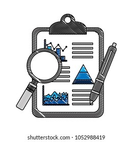 clipboard pen analysis graph statistic business report