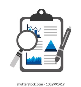 clipboard pen analysis graph statistic business report