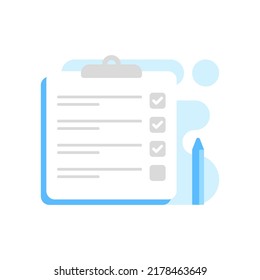 clipboard and pen for To do list concept illustration flat design vector eps10. modern graphic element for landing page, empty state ui, infographic, icon
