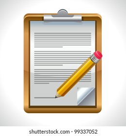 Clipboard and pen icon