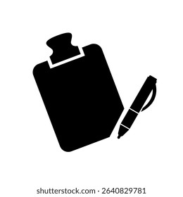 Clipboard and Pen Icon – Medical Form or Checklist Symbol