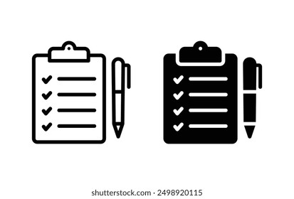 Portapapeles con el icono de la pluma. Vector de la muestra del Portapapeles 