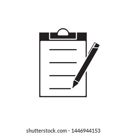 clipboard with pen icon symbol vector