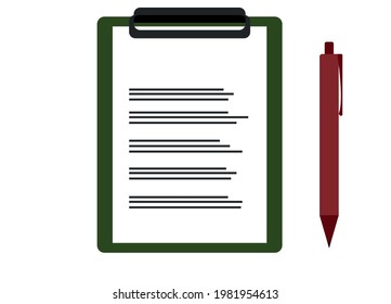 Clipboard with pen. For survey, board, task list .Checklist, clipboard. Checklist for the web. Vector design EPS 10.