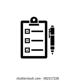 clipboard with pen vector icon
