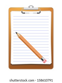 Clipboard with pencil
