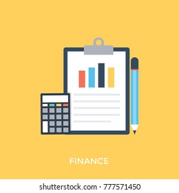 A clipboard, pencil and calculator showing financial accounting illustration