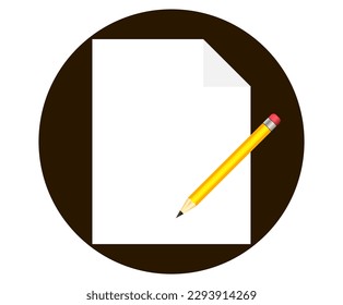 Clipboard and pencil. Empty sheet of paper and pencil. Clipboard with blank paper and pencil. Vector Illustration.