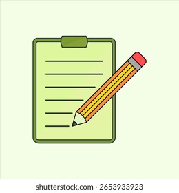 clipboard and pencil icon. icon related to design elements. suitable for web site, app, user interfaces,element, printable etc. flat icon style. simple vector design editable
