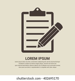 Clipboard and pencil icon - Vector