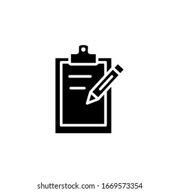 plantilla de diseño de vectores del portapapeles y del icono de lápiz