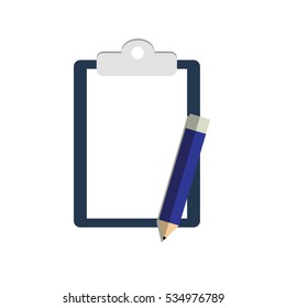 Clipboard and pencil vector design