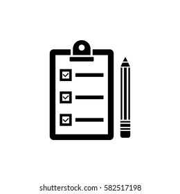 clipboard with pencil vector icon