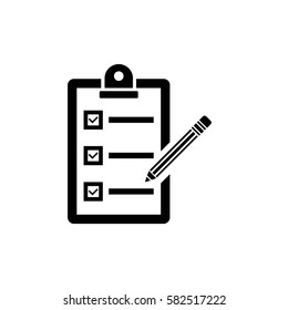 clipboard with pencil vector icon