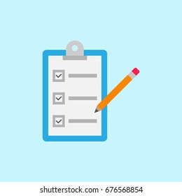 clipboard with pencil vector icon
