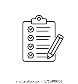Icono de vector de lápiz del Portapapeles. Ilustración negra aislada en fondo blanco para diseño gráfico y web.