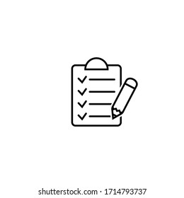 Icono de vector de lápiz del Portapapeles. Ilustración negra aislada en fondo blanco para diseño gráfico y web.
