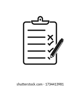 Icono del vector del portapapeles. Ilustración negra aislada en fondo blanco para diseño gráfico y web.