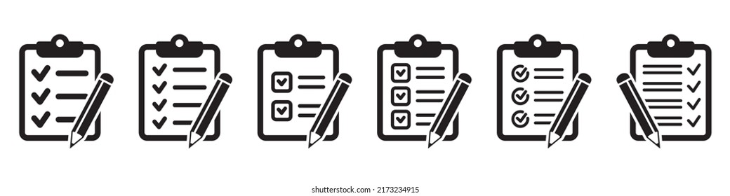 Vektorsymbol in der Zwischenablage. Schwarze Illustration einzeln auf weißem Hintergrund für Grafik und Webdesign.