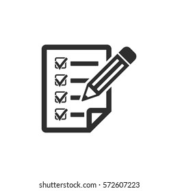 Clipboard pencil vector icon. Black illustration isolated on white background for graphic and web design.