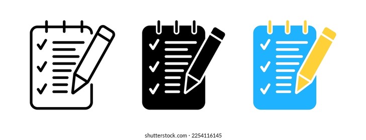 Clipboard pencil vector icon. Illustration isolated on white background for graphic and web design.