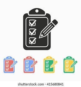 Clipboard pencil  vector icon. Illustration isolated on white  background for graphic and web design.