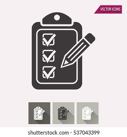 Clipboard pencil vector icon. Illustration isolated for graphic and web design.