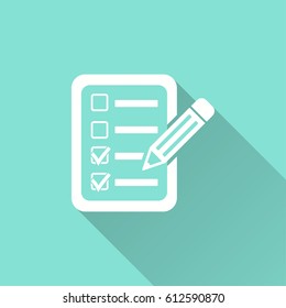 Clipboard pencil vector icon. Illustration isolated for graphic and web design.