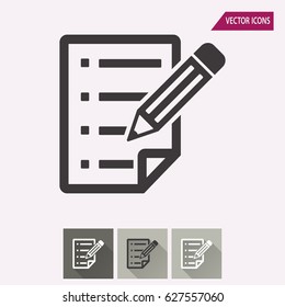 Clipboard pencil vector icon. Illustration isolated for graphic and web design.