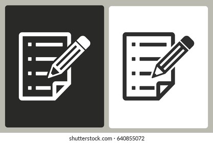 Clipboard pencil vector icon. Illustration isolated for graphic and web design.