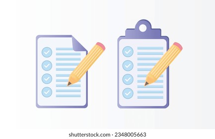 Clipboard pencil.on white background.Vector Design Illustration.