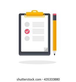 Clipboard with pen.Vector illustration