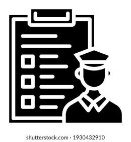 Clipboard with person, logistic manager icon