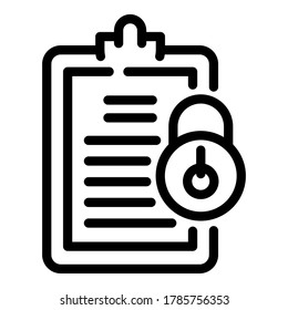 Clipboard personal information icon. Outline clipboard personal information vector icon for web design isolated on white background