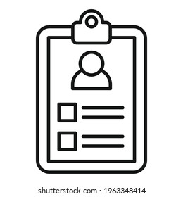 Clipboard personal traits icon. Outline Clipboard personal traits vector icon for web design isolated on white background