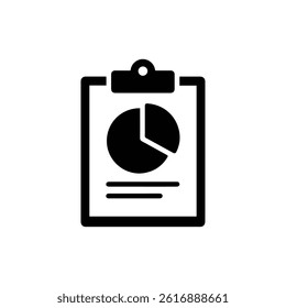 Clipboard with Pie Chart Icon Symbolizing Business Progress Tracking