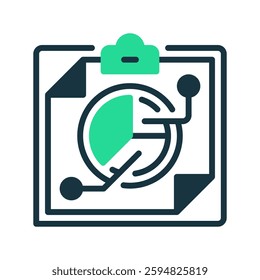 Clipboard with Pie Chart line icon. Universal creative premium symbol. Vector sign icon logo template. Vector illustration