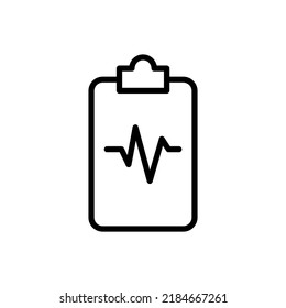 Clipboard with pulse line simple icon vector. Flat design.ai