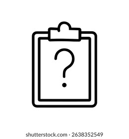 Clipboard with a puzzling question mark icon illustration element