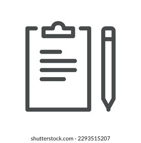 Clipboard related icon outline and linear vector.
