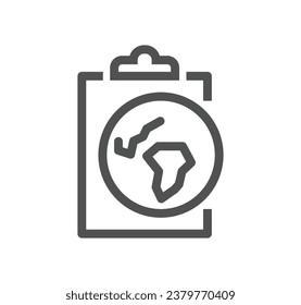 Clipboard related icon outline and linear vector.