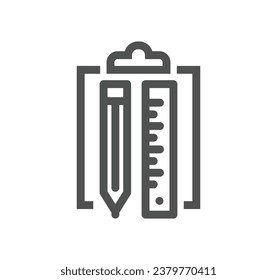 Clipboard related icon outline and linear vector.