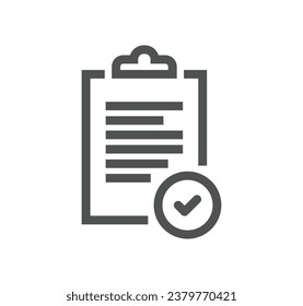 Clipboard related icon outline and linear vector.
