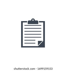 Clipboard related vector glyph icon. Isolated on white background. Vector illustration.