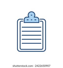 Mit der Zwischenablage verbundenes Vektorsymbol. Einzeln auf weißem Hintergrund. Vektorgrafik