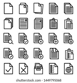 Clipboard related vector icon set. Well-crafted sign in thin line style with editable stroke. Vector symbols isolated on a white background. Simple pictograms Icon Vector Illustration