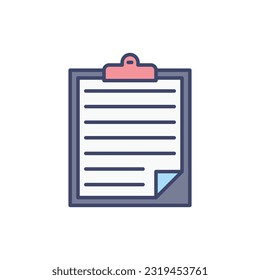 Clipboard related vector line icon. Isolated on white background. Vector illustration. Editable stroke
