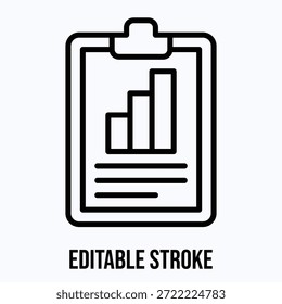 Traçado Editável do Ícone de Estilo Linear de Vetor Isolado da Análise de Relatório da Área de Transferência